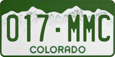 CO license plate 017MMC