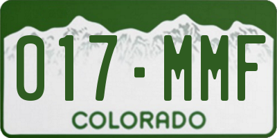 CO license plate 017MMF