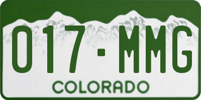 CO license plate 017MMG