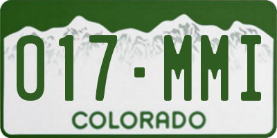 CO license plate 017MMI