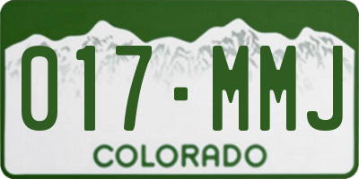 CO license plate 017MMJ