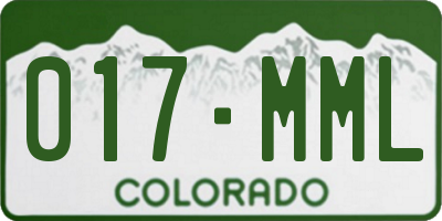 CO license plate 017MML