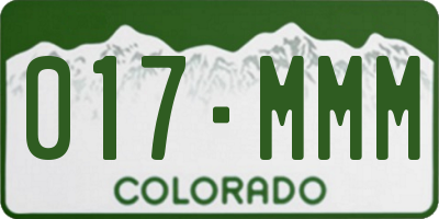 CO license plate 017MMM