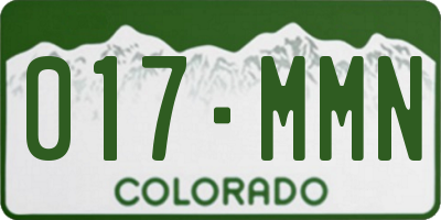 CO license plate 017MMN
