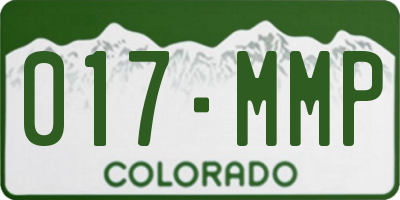 CO license plate 017MMP