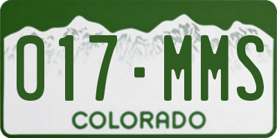 CO license plate 017MMS