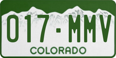 CO license plate 017MMV