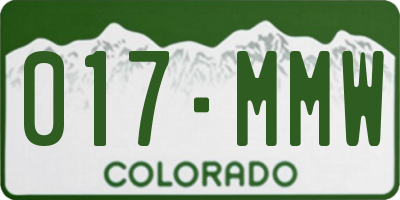 CO license plate 017MMW