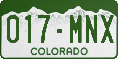 CO license plate 017MNX
