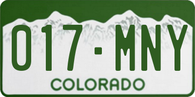 CO license plate 017MNY