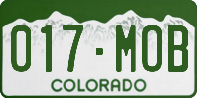 CO license plate 017MOB