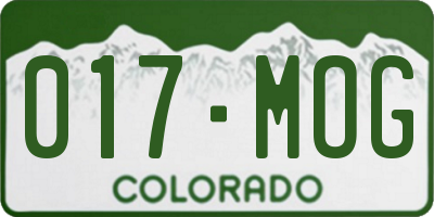 CO license plate 017MOG