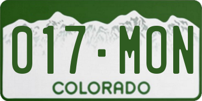 CO license plate 017MON