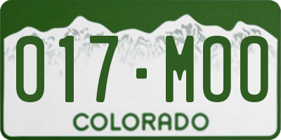 CO license plate 017MOO