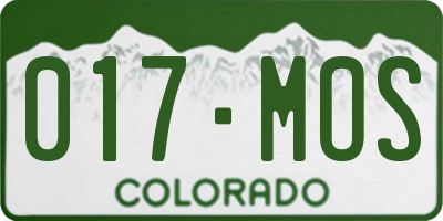 CO license plate 017MOS