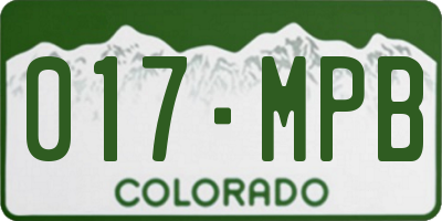 CO license plate 017MPB