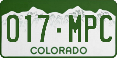CO license plate 017MPC
