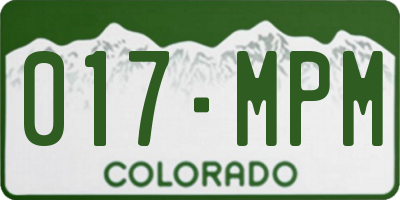 CO license plate 017MPM