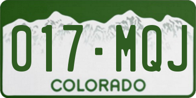 CO license plate 017MQJ