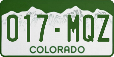 CO license plate 017MQZ