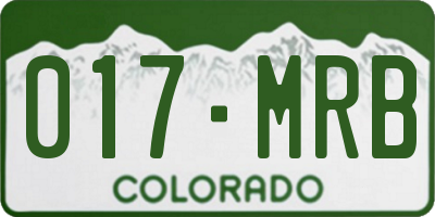 CO license plate 017MRB