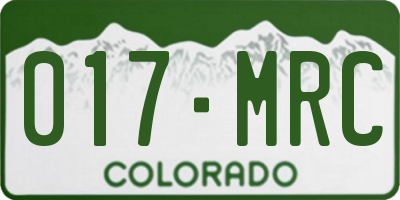 CO license plate 017MRC