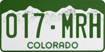 CO license plate 017MRH