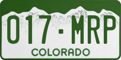 CO license plate 017MRP