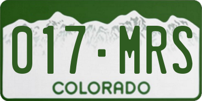 CO license plate 017MRS