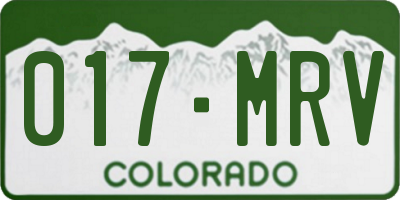 CO license plate 017MRV