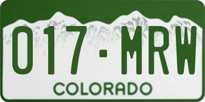 CO license plate 017MRW