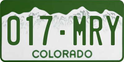 CO license plate 017MRY