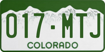 CO license plate 017MTJ