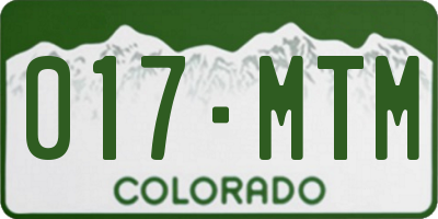 CO license plate 017MTM