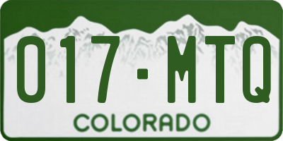 CO license plate 017MTQ