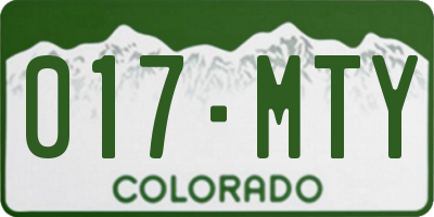 CO license plate 017MTY