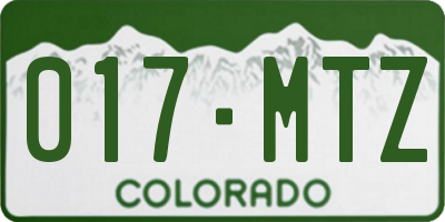 CO license plate 017MTZ