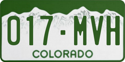 CO license plate 017MVH