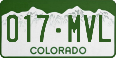CO license plate 017MVL