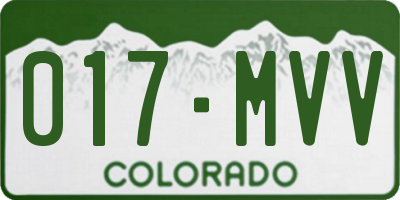 CO license plate 017MVV
