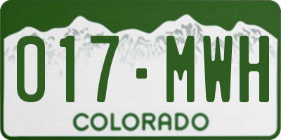 CO license plate 017MWH