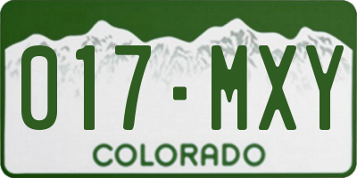 CO license plate 017MXY