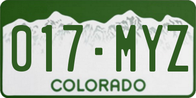 CO license plate 017MYZ