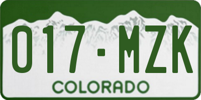 CO license plate 017MZK
