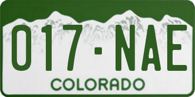 CO license plate 017NAE