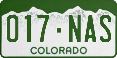 CO license plate 017NAS