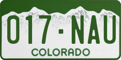 CO license plate 017NAU