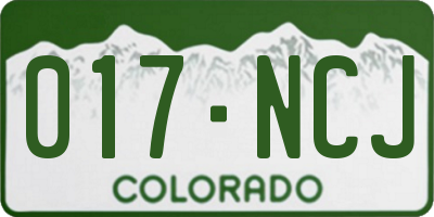 CO license plate 017NCJ