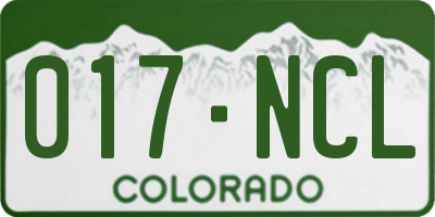 CO license plate 017NCL