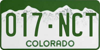 CO license plate 017NCT